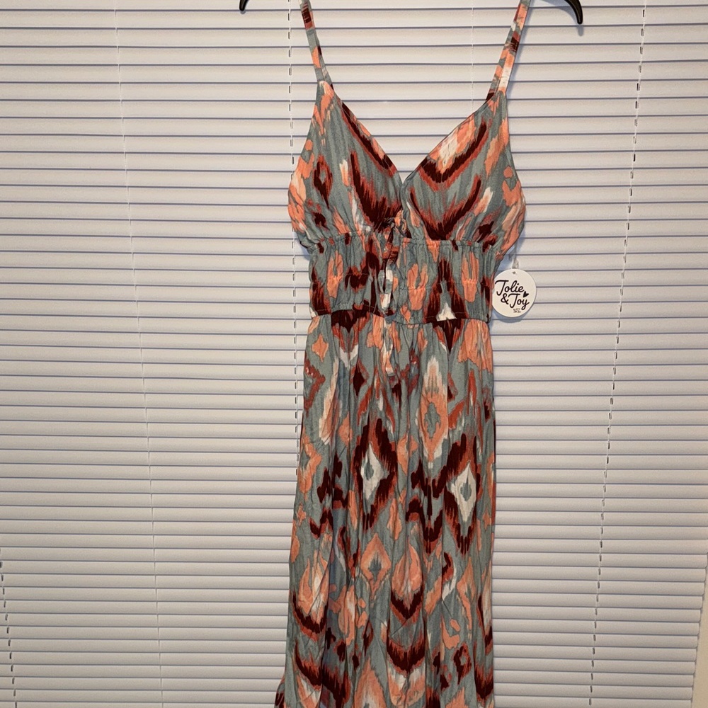 Elegant Women's Maxi Dress in Orange and Brown
